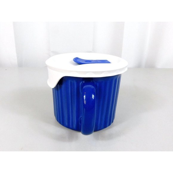 Corning Ware Colours Stoneware Soup Bowl Mugs Blueberry Vented Lid 20 oz - Picture 5 of 14